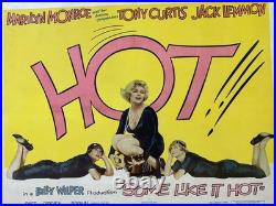 Original Vintage Marilyn Monroe Some Like It Hot 1959 Film Poster Linen-Backed