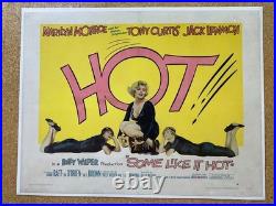 Original Vintage Marilyn Monroe Some Like It Hot 1959 Film Poster Linen-Backed