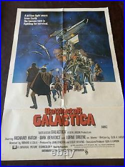 Original Vintage Movie Poster Battlestar Galactica One Sheet Cinema 1978 Space