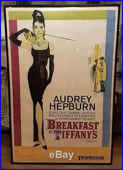 Original Vintage Movie Poster Breakfast at Tiffany's 1961 Hepburn Framed