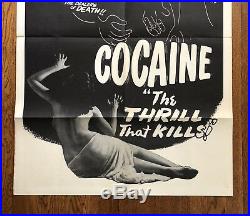 Original Vintage Movie Poster COCAINE THRILL THAT KILLS Folded One Sheet Sexy
