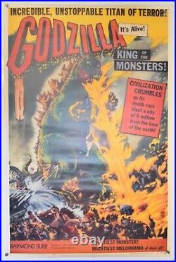 Original Vintage Movie Poster Godzilla Commercial Reprint 1980's 26,5 x 40