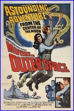 Original Vintage Movie Poster MUTINY IN OUTER SPACE Folded One Sheet 