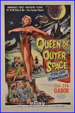 Original Vintage Movie Poster Queen of Outer Space Gabor 1958