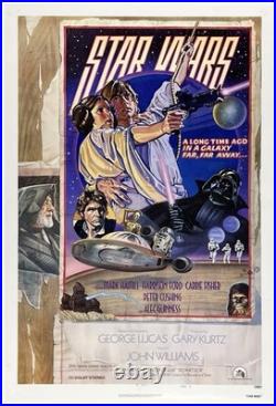 Original Vintage Movie Poster STAR WARS A NEW HOPE Style D LINEN Original Vintage Movie Poster STAR WARS A NEW HOPE Style D LINEN