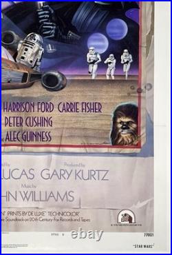 Original Vintage Movie Poster STAR WARS A NEW HOPE Style D LINEN