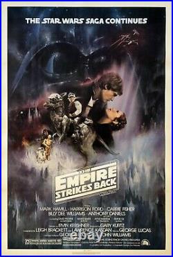 Original Vintage Movie Poster THE EMPIRE STRIKES BACK Star Wars GWTW Style LINEN