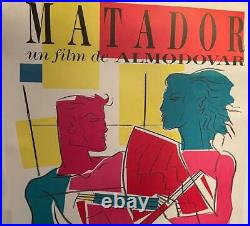 Original Vintage Pedro Almodovar Matador Movie Poster Linen Backed