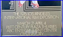 Original Vintage Poster 1976 Los Angeles International Film Ex Framed No Glass