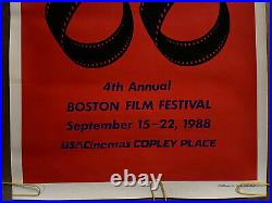 Original Vintage Poster 4th annual Boston Film Festival Poster pinup 1988 expo