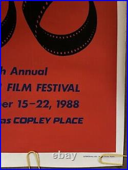 Original Vintage Poster 4th annual Boston Film Festival Poster pinup 1988 expo