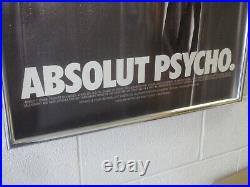 Original Vintage Poster Absolut Psycho Vodka movie shower scene framed