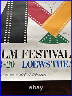 Original Vintage Poster Boston Film Festival 1990 Promo Ad Autographed By Artist