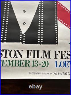 Original Vintage Poster Boston Film Festival 1990 Promo Ad Autographed By Artist
