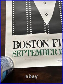 Original Vintage Poster Boston Film Festival 1990 Promo Ad Autographed By Artist