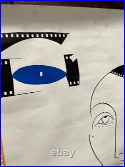 Original Vintage Poster Boston Film Festival 1990 Promo Ad Autographed By Artist