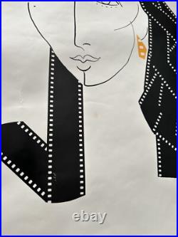 Original Vintage Poster Boston Film Festival 1990 Promo Ad Autographed By Artist