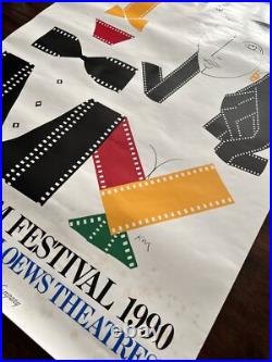 Original Vintage Poster Boston Film Festival 1990 Promo Ad Autographed By Artist