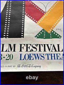 Original Vintage Poster Boston Film Festival 1990 Promo Advertisement Pin Up