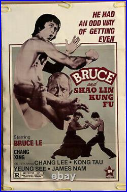Original Vintage Poster Bruce Lee Shao Lin Kung Fu Movie Memorabilia Promo Pinup