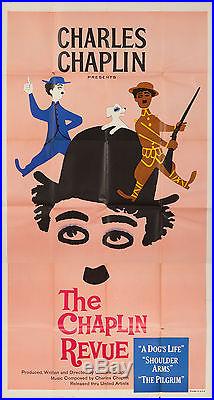 Original Vintage Poster Charlie Chaplin Revue Dog's Life Movie Shoulder Arms 59