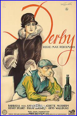 Original Vintage Poster Derby German Film Horse Race Jockey 1926 Reichmann Movie