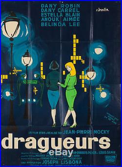 Original Vintage Poster Dragueurs Broutin Movie Film French The Chasers 1959 Art