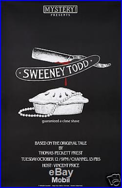 Original Vintage Poster Edward Gorey Sweeney Todd Horror Fleet Street Musical
