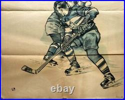 Original Vintage Poster FROM CHAMPIONSHIP COMPETITIONS HOCKEY SPORTS 1950s