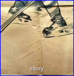 Original Vintage Poster FROM CHAMPIONSHIP COMPETITIONS HOCKEY SPORTS 1950s