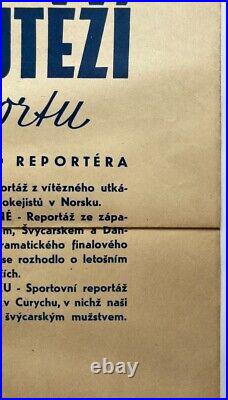 Original Vintage Poster FROM CHAMPIONSHIP COMPETITIONS HOCKEY SPORTS 1950s