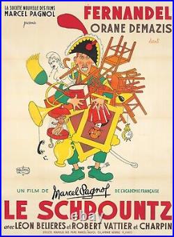 Original Vintage Poster French Dubout Le Schpountz Fernandel Film 1952