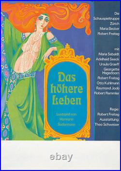Original Vintage Poster German Das Höhere Leben Nude Showgirl TV Movie 1968