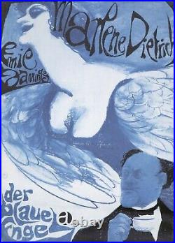 Original Vintage Poster German Film Marlene Dietrich The Blue Angel