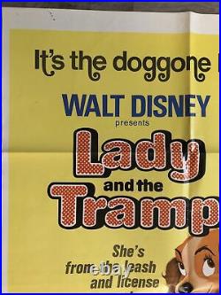 Original Vintage Poster Lady And The Tramp One Sheet 1971 Movie Memorabilia