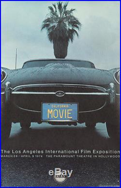 Original Vintage Poster Los Angeles International Film Exposition Movie 1974 Car