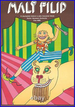 Original Vintage Poster Maly Filip Czech Movie Children Story Circus Tiger 1970s