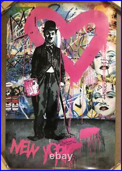 Original Vintage Poster Mr. Brainwash Charlie Chaplin New York Madonna Litho