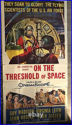 Original Vintage Poster On The Threshold Of Space Huge Three Sheet Movie Pinup