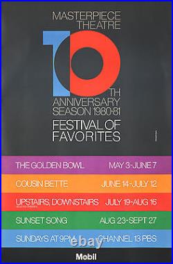 Original Vintage Poster PBS Masterpiece Theater 1980-81 Movie Film Anniversary