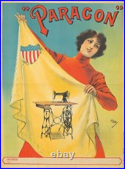 Original Vintage Poster Pal Paragon Sewing Machine 1900