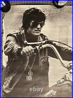 Original Vintage Poster Peter Fonda Angels Motorcycle Movie Memorabilia Pin Up