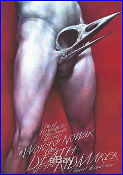 Original Vintage Poster Polish Death of the Kidmaker Surreal Scary Skull Film
