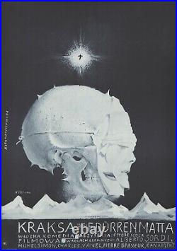 Original Vintage Poster Polish Film Kraksa Crash Skull 1972
