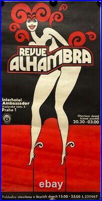 Original Vintage Poster REVUE ALHAMBRA THEATER CABARET VARIETY 1980s