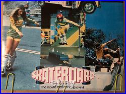 Original Vintage Poster Skateboard Movie Memorabilia 1970s Skating Skater