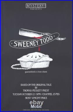 Original Vintage Poster Sweeney Todd Edward Gorey Masterpiece Theater 1982