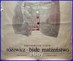 Original Vintage Poster T. BOGUSLAWSKI WHITE MARRIAGE -THEATER POLAND 1984