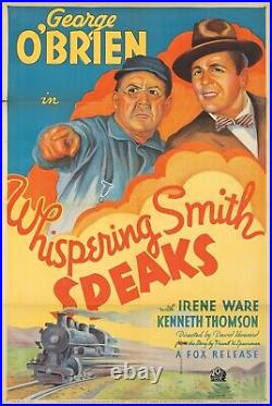 Original Vintage Poster Whispering Smith Speaks George O'Brien Film 1935 Train