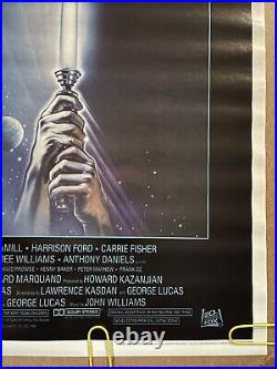 Original Vintage Poster return of the jedi light saber movie1983 lucasfilm